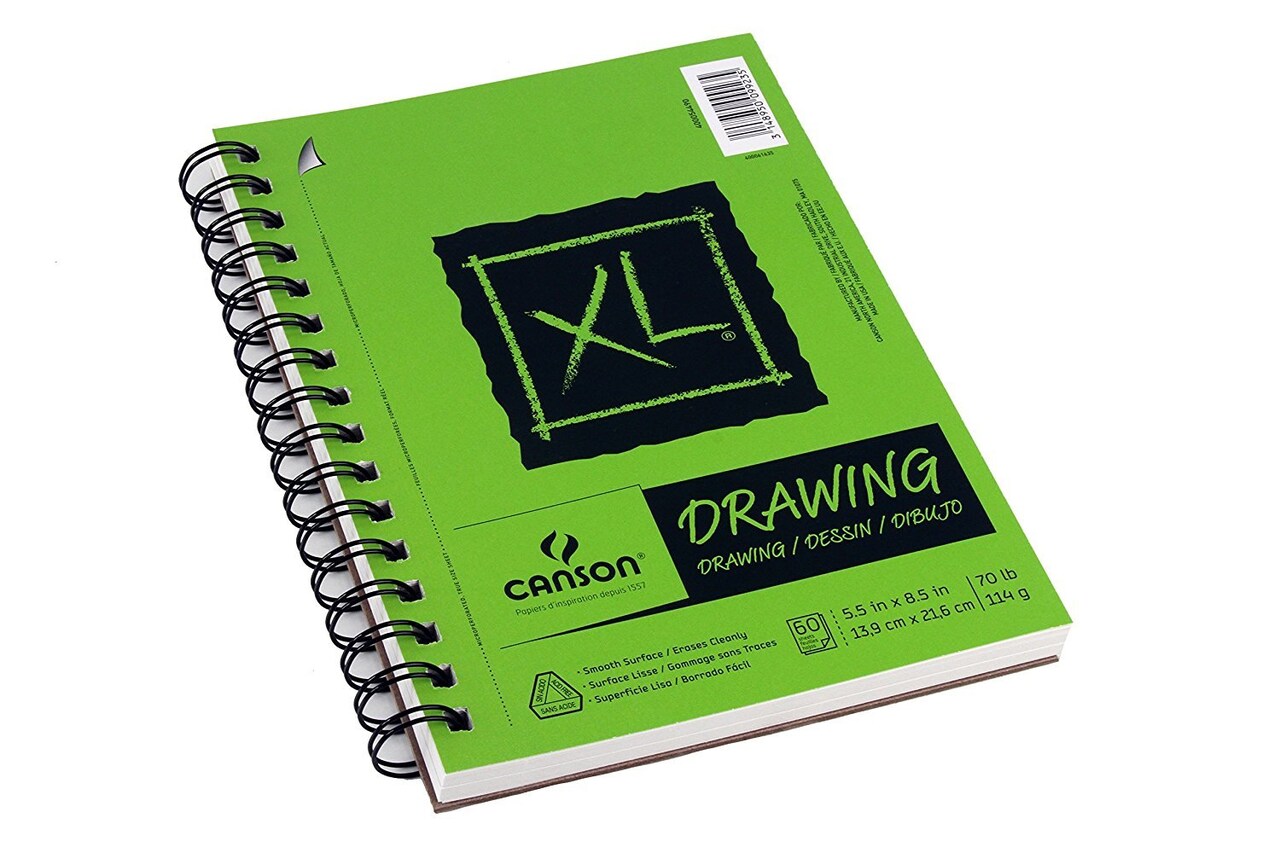 60 Sheets XL Series Drawing Paper, Wirebound Pad, 5.5x8.5 inches, (70lb/114g) - Artist Paper for Adults and Students - Charcoal, Colored Pencil, Ink, Pastel, Marker